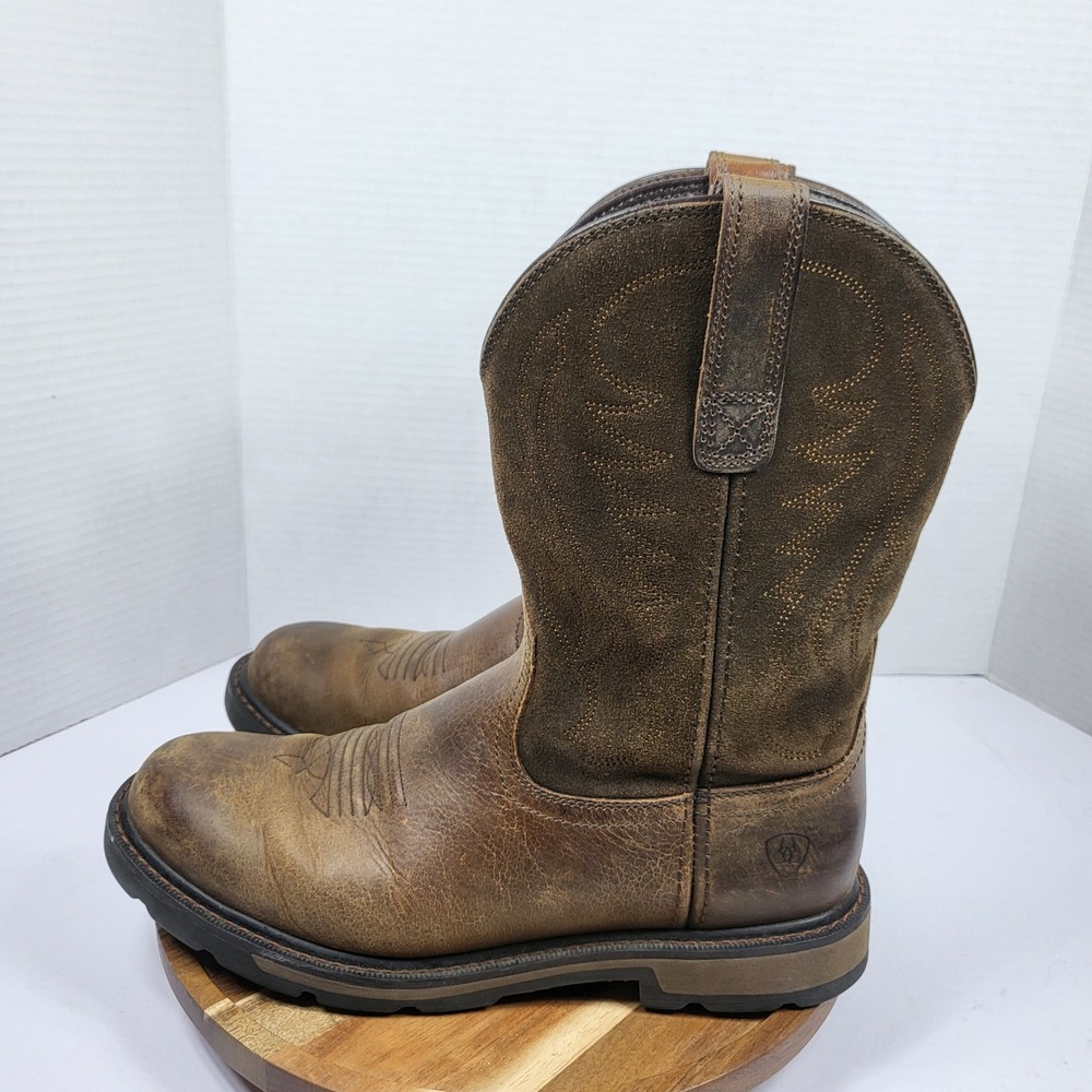 Ariat Sierra Western Work Boots Mens 9D Brown Leather ASTM F2892-17 EH 10014238